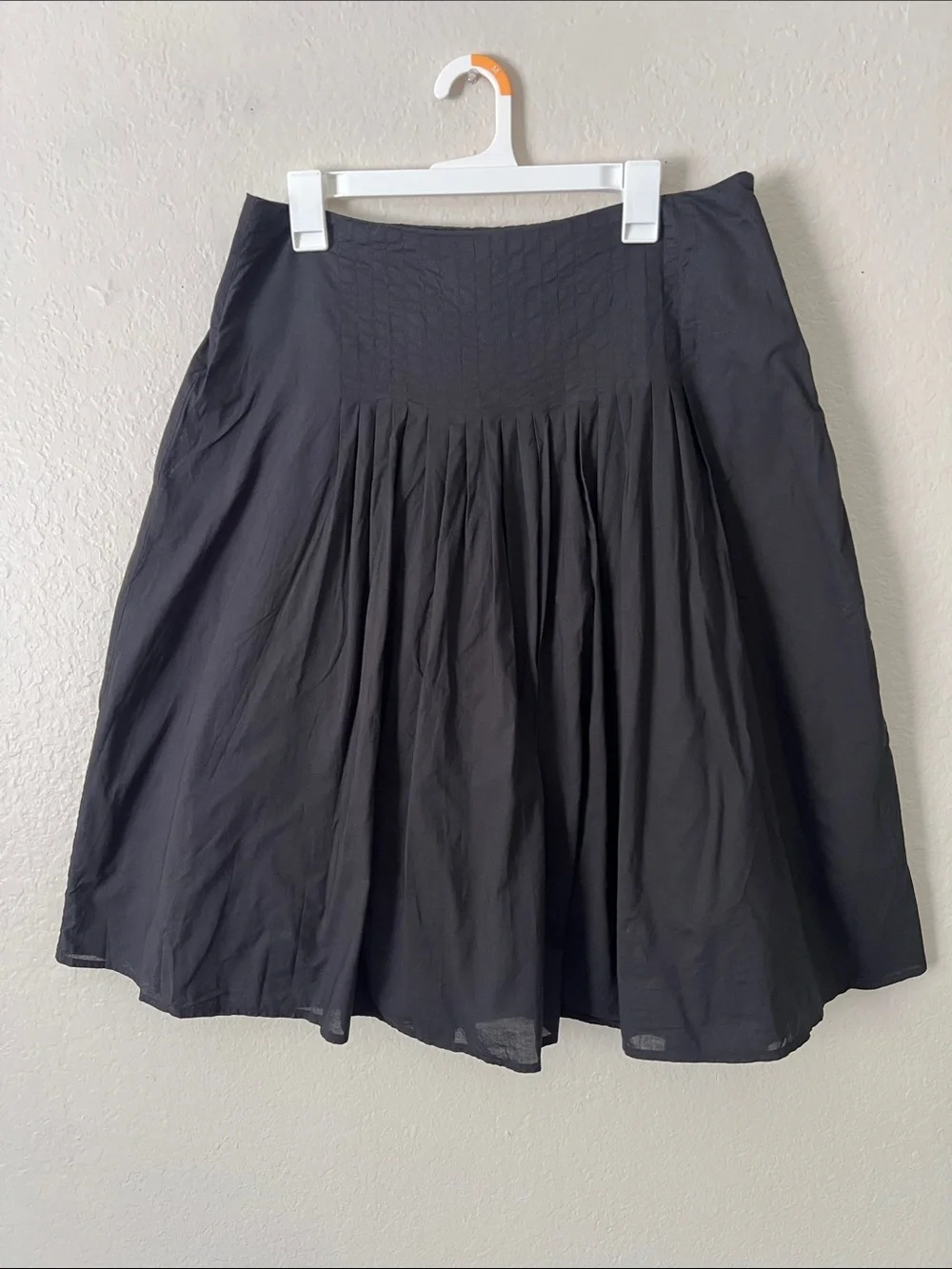 EUC LAPIS 100% Cotton Gathered A-Line Skirt Black in Size XL